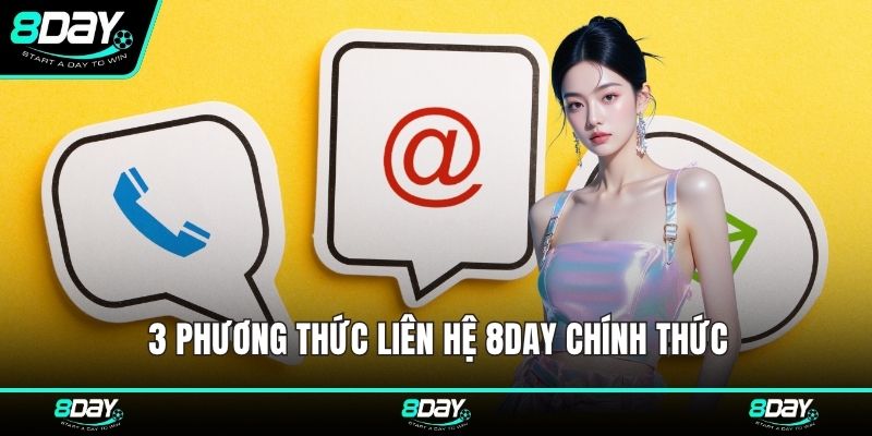 3 phương thức liên hệ 8DAY chính thức